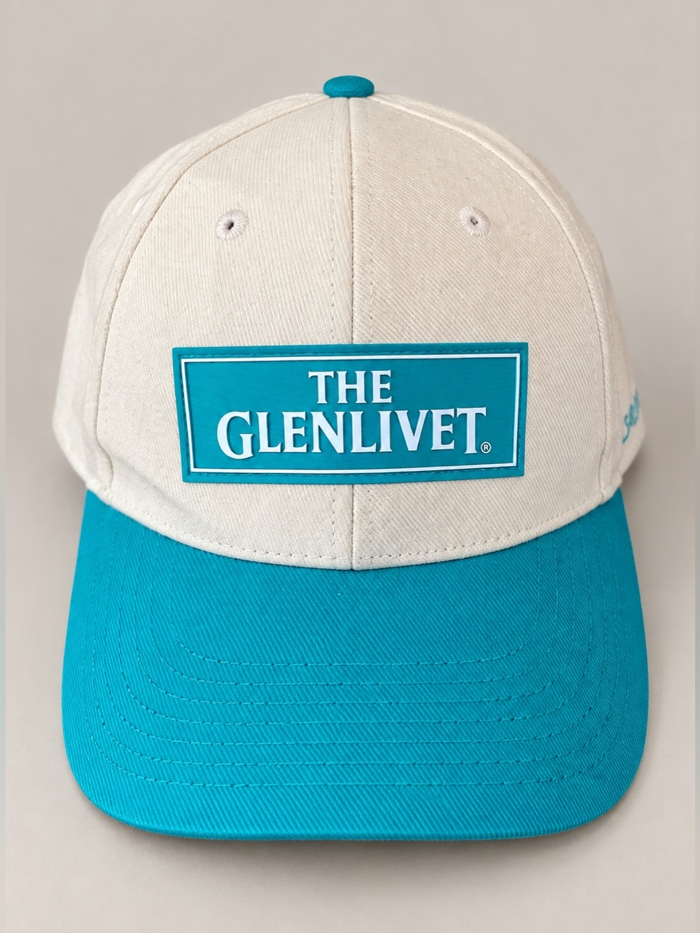 The Glenlivet Scotch Whisky Logo Baseball Cap Adjustable Teal Cream Promo Hat